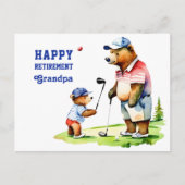Happy pensioen opa golf thema briefkaart (Voorkant)