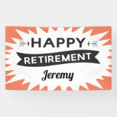 Happy Pensioen partij retro typografisch Spandoek (Horizontaal)