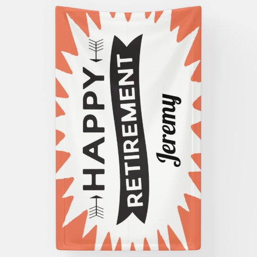 Happy Pensioen partij retro typografisch Spandoek (Verticaal)