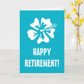 Happy pensionering Hibiscus bloem wenskaart Kaart (Gele Bloem)