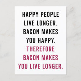 Happy People Bacon Funny Quote Briefkaart