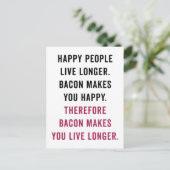 Happy People Bacon Funny Quote Briefkaart (Staand voorkant)