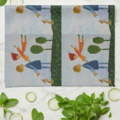 Happy People die thea-handdoek schilderen Theedoek (Gevouwen)