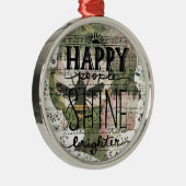 Happy People Digital Art Collage Metalen Ornament (Rechts)