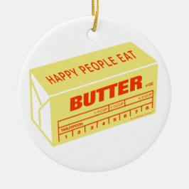 Happy People eet Butter (rood) Keramisch Ornament