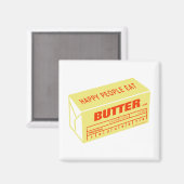 Happy People eet Butter (rood) Magneet (Voorkant / Achterkant)