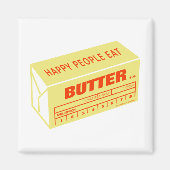 Happy People eet Butter (rood) Magneet (Voorkant)