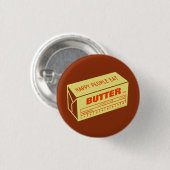 Happy People eet Butter (rood) Ronde Button 3,2 Cm (Voorkant /achterkant)