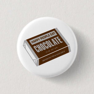 Happy People eet Chocolade Ronde Button 3,2 Cm