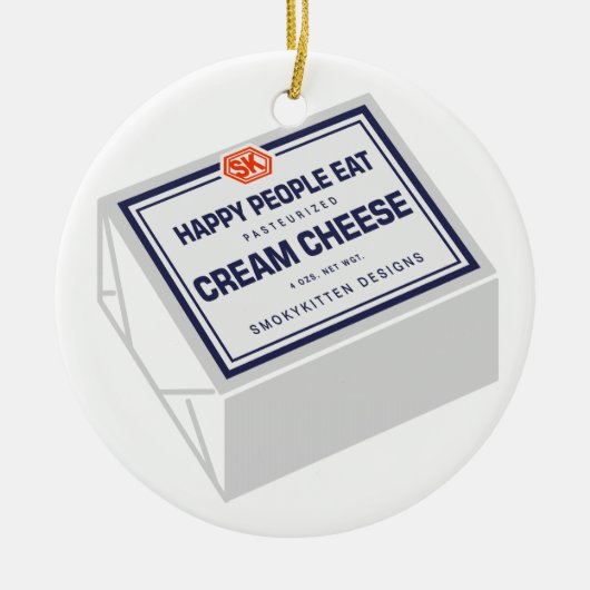 Happy People eet Cream Cheese Keramisch Ornament (Voorkant)