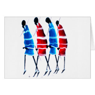 Happy People Masai Warriors Walking Art Print