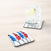 Happy People Masai Warriors Walking Art Print Bier Onderzetter (Rechterzijde)