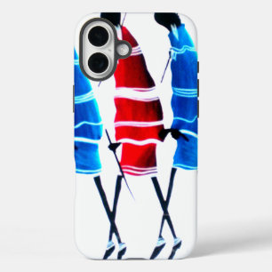 Happy People Masai Warriors Walking Art Print iPhone 16 Plus Hoesje