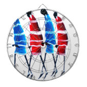 Happy People Masai Warriors Walking Art Print Dartbord (Voorkant)