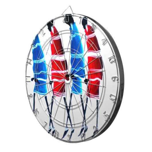 Happy People Masai Warriors Walking Art Print Dartbord (Voorkant Rechts)