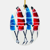 Happy People Masai Warriors Walking Art Print Keramisch Ornament (Voorkant)