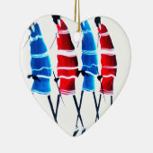 Happy People Masai Warriors Walking Art Print Keramisch Ornament (Rechts)