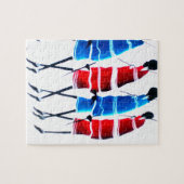 Happy People Masai Warriors Walking Art Print Legpuzzel (Horizontaal)