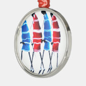 Happy People Masai Warriors Walking Art Print Metalen Ornament (Links)