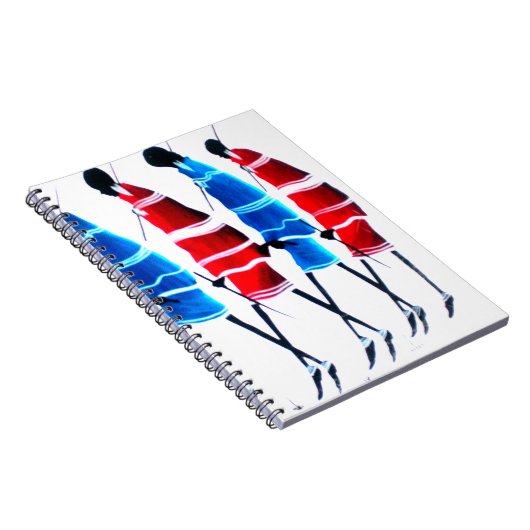 Happy People Masai Warriors Walking Art Print Notitieboek (Rechterzijde)