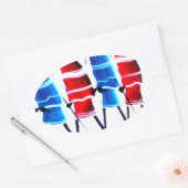 Happy People Masai Warriors Walking Art Print Ovale Sticker (Envelop)