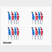 Happy People Masai Warriors Walking Art Print Rechthoekige Sticker (Vel)