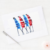 Happy People Masai Warriors Walking Art Print Rechthoekige Sticker (Envelop)