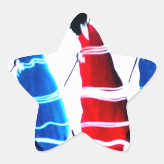 Happy People Masai Warriors Walking Art Print Ster Sticker (Voorkant)