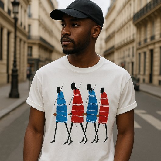 Happy People Masai Warriors Walking Art Print T-shirt