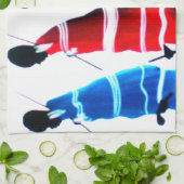 Happy People Masai Warriors Walking Art Print Theedoek (Gevouwen)