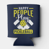 Happy People Play Pickleball Funny Pickleball Blikjeskoeler (Achterkant)