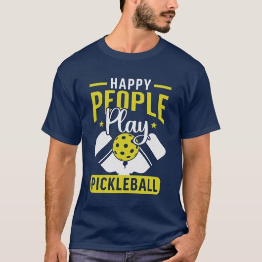 Happy People Play Pickleball Funny Pickleball T-shirt (Voorkant)