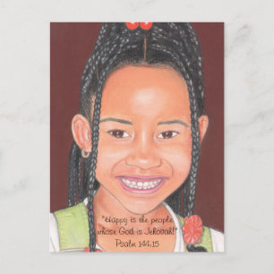 Happy People Wiens God Jehovah~Scripture~Print is Briefkaart