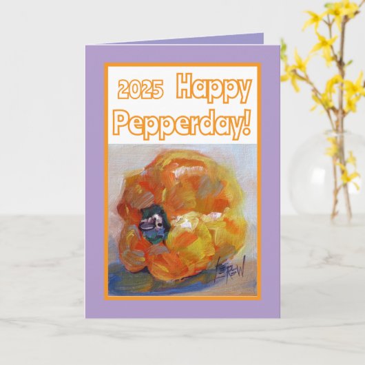 Happy Pepperday Yellow Bell Pepper Happy Birthday Kaart (Gele Bloem)