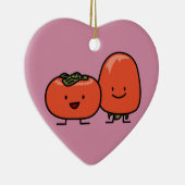 Happy Persimmon Pair Persimmons Sweet Fruit Keramisch Ornament (Rechts)
