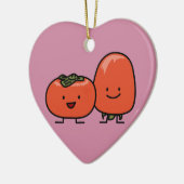 Happy Persimmon Pair Persimmons Sweet Fruit Keramisch Ornament (Links)