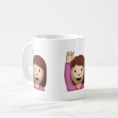 Happy Person Raising One Hand Emoji Koffiemok (Voorkant links)