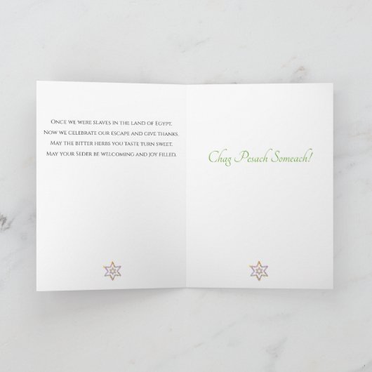 Happy Pesach Chag Pesach Someach Kaart (Binnen)