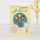 Happy Pesach Passover Seder Meal Afikomen Kaart (Gele Bloem)