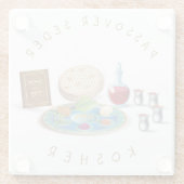 Happy Pesach SEDER Kosher Pesach Bord Glazen Onderzetter (Achterkant)