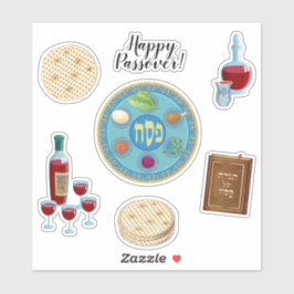 Happy Pesach Spring Pesach Seder Symbolen Sticker