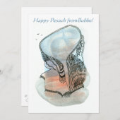 Happy Pesach uit Bubbe Passover Flat Feestdagenkaart (Voorkant / Achterkant)