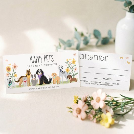 Happy Pet Animal Care Grooming Gift Certificate