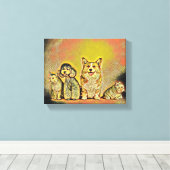 Happy Pet artwork Canvas Afdruk (Insitu (Houten vloer))