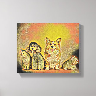Happy Pet artwork Canvas Afdruk