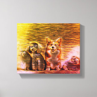 Happy Pet artwork Canvas Afdruk
