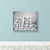 Happy Pet artwork Canvas Afdruk (Insitu (Houten vloer))