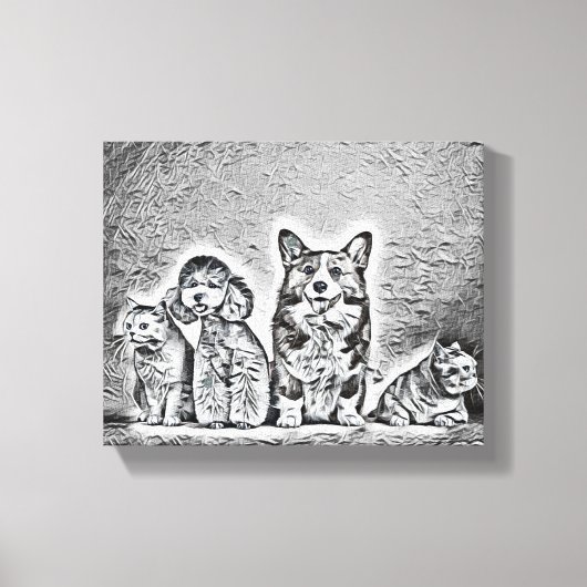 Happy Pet artwork Canvas Afdruk (Voorkant)