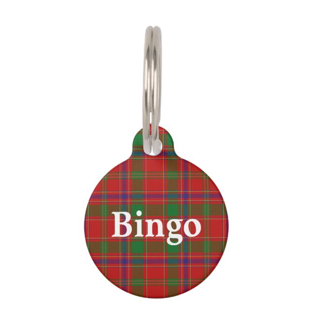 Happy Pet Clan Munro Tartan Pset Huisdierpenning (Voorkant)