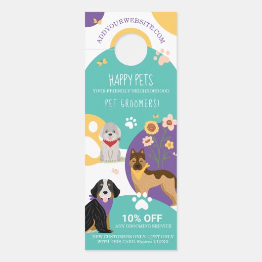 Happy Pet Family Pet Care, Grooming Blue Deurhanger (Voorkant)